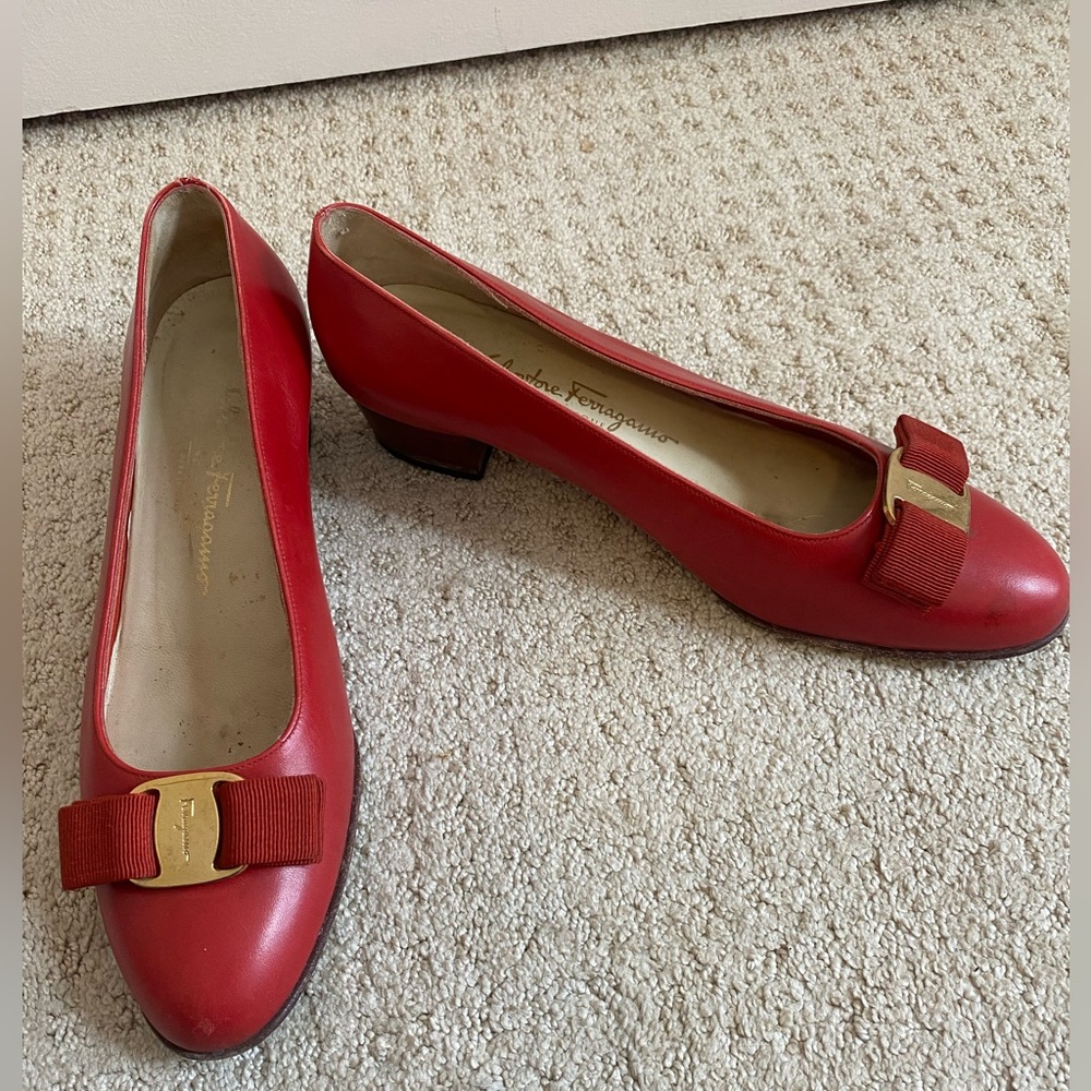 Red Ferragamo Mary Jane’s